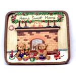 1253814B - Home Sweet Home Resin Wall Plaque - Bears By Fireplace
