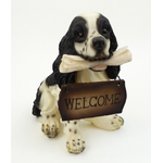 1257203SPANIEL - Resin  "Welcome"  Spaniel Puppy Statue