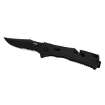 TF1CP - TRIDENT PARTIALLY SERRATED BLACK TINI (CLAM SHELL)
