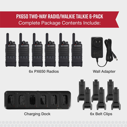 PX650BCH6 - Cobra® 42 Mile 2 Watt FRS Two Way Radios 6 Pack